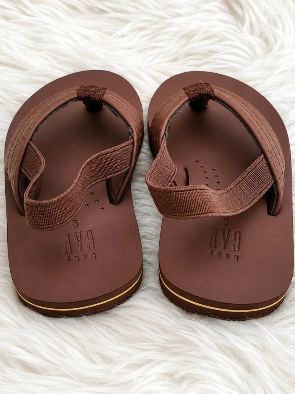 GAP Big Boy Brown Faux Leather Toddler Sandals SZ 6